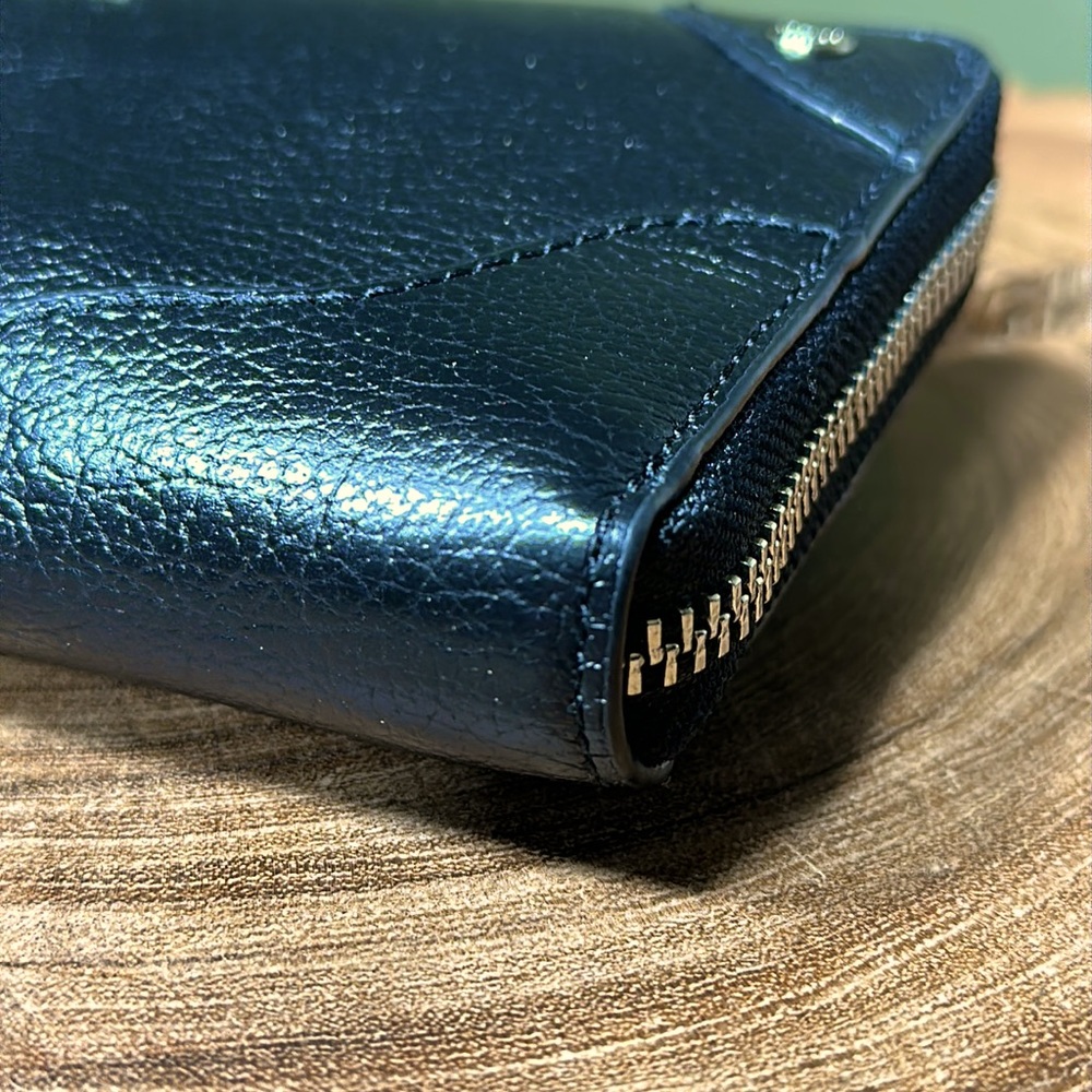 COACH Mickie Accordion Zip Wallet in Black Grain Leather - Picture 10 of 16